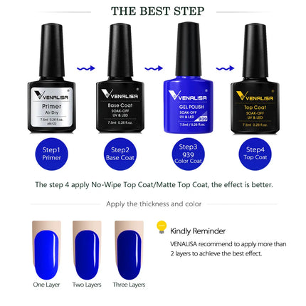 7.5ml Venalisa TPO FREE HEMA FREE Gorgeous Color Nail Gel Polish Long Wear Soak Off UV LED Gel Varnish Nail Manicure Gel Varnish