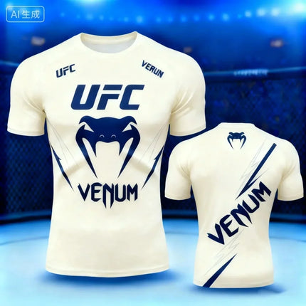 Hot Summer Selling UFC Boxing Fighting Competition Men's T-shirt Fashion Quick Drying Casual Breathable O-neck Short Sleeve Tops