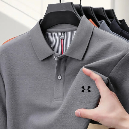 Luxury Men Brand Exquisite Simple Embroidery Hot Selling POLO Shirt Summer New Item 100% Cotton Comfortable Breathable Short Top