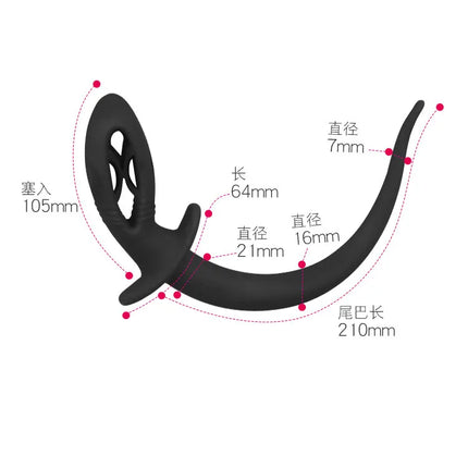 Silicone Dog Tail Anal Plug G Spot Prostate Massager Butt Open Plug Anal Dilator Couples Roleplay Cosplay Kit Erotic Accessories