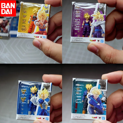 HBandai Genuine Dragon Ball SHF Mini Gashapon 5cm Set Goku/Vegeta/Trunks Anime Figures Desktop  Collectible Toys Boy Gifts