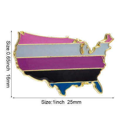 Gender Fluid heart shaped  Badge Symbol Pin Metal Badges Decorative Brooch Pins for Clothes Brooch Jewelry XY0325-2