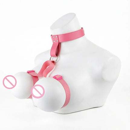 LICKER Chest Harness Belt PU Leather And Webbing Bra Erotic Corset Breast Pleasure Chest Binder Breast Bondage Female Sex Toys