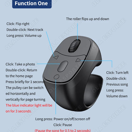 New Fingertip Remote Scrolling Ring Wireless Remote Control Camera Shutter Selfie Video Bluetooth 5.0 With Phone Stand smartring