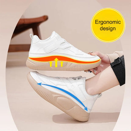 Women's High Top Shoes Spring Soft Leather ComfortableTravel Sneakers Casual Antislip Shoes
