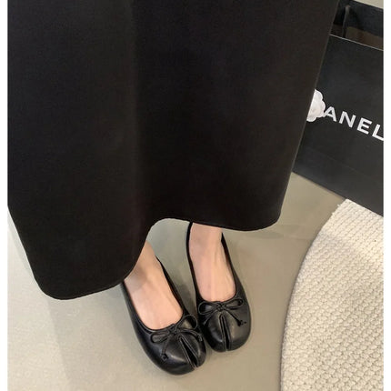 New Brand Women Flats Soft Ballet Shoes Slip On Loafers Soft Moccasins Tabi Ninja Casual Shoes Mujer Ladies Shoes Bow Knot Mujer
