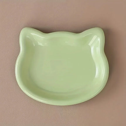 4-Color Pet Bowl Cat Food Dish Canned Snack Frozen Meal Plate for Dwarf Cats Premium Anti-Black-Nose Pet Dish Home Use Pet Bowl.