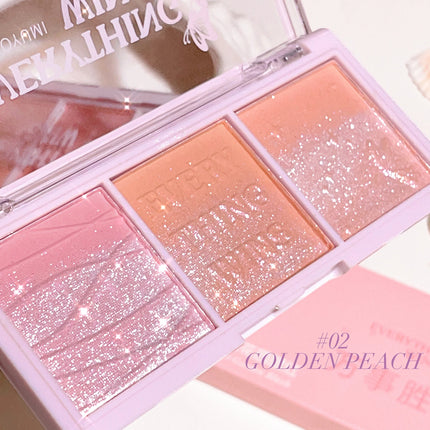 Secret Garden three-color blush eye shadow almond milk tea nude makeup natural color enhancement long-lasting powder
