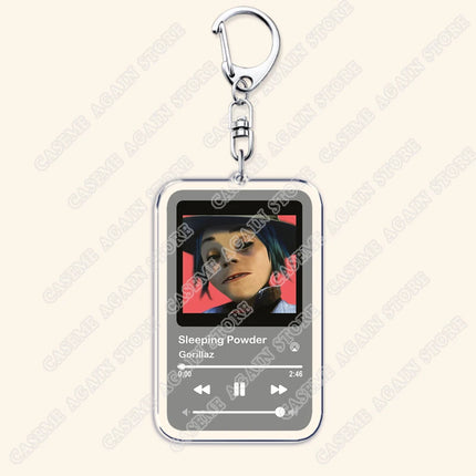 Hot Gorillaz Band Music Keychains for Women Accessories Bag Feel Good Inc Clint Eastwood Song Keying Jewelry Fans Friends Gifts