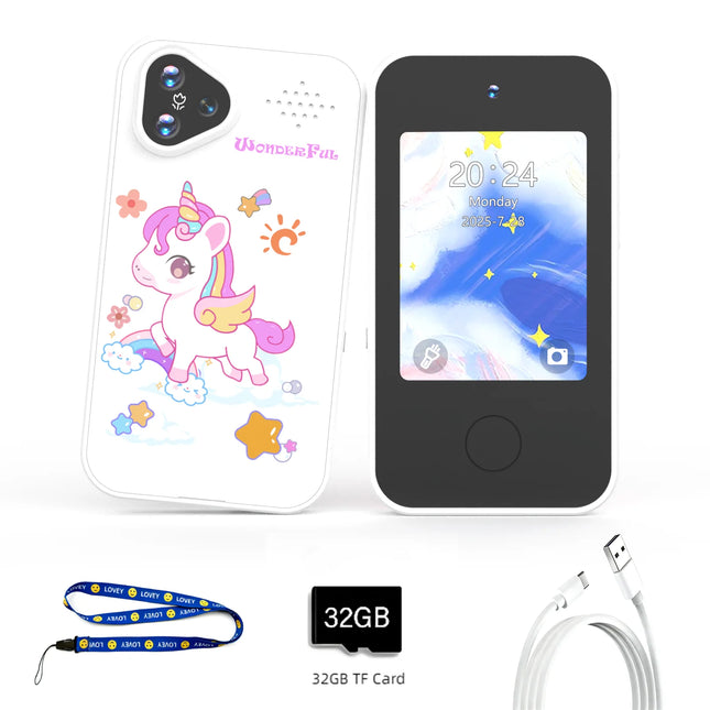 Mini Kids Smart Phone Dual Camera 1080P HD Touchscreen Player Digital Camera Educational Toys for Girls and Boys Birthday Gifts