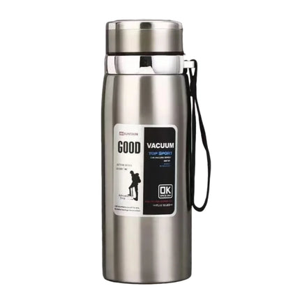 800/1000ml Sports Thermos Bottle Large Capacity Stainless Steel Portable Vacuum Flask Leak Proof with Hanging Rope