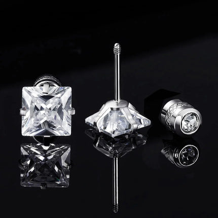1 piece Medical Stainless Steel Crystal Zircon Ear Studs Earrings Tragus Cartilage Hypoallergenic Screws Piercing Jewelry