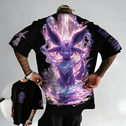 Pokémon Anime Trendy Hip Hop T-shirt 2025 Unisex Summer New Japanese Harajuku Casual Loose Plus Size Family Short Sleeved Top