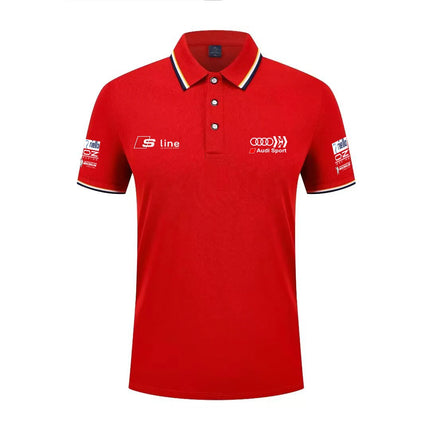 2026 Summer Trend Audi Printed Custom Car Modified Polo Shirt Men's Cotton Sleeveless T-Shirt Carro Personalizado Camisa Polo Ma