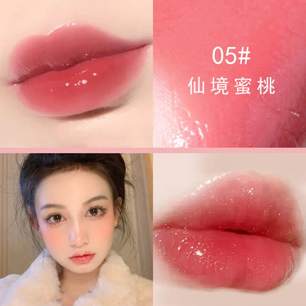 Water Light Lip Gloss Waterproof Lasting Crystal Glossy Lip Glaze Mirror Nude Liquid Lipstick Women Lips Makeup Cosmetics Tools