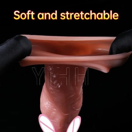 Soft  Penis Sleeve Penis Enlarger Large Silicone Condom Real Silicone Cock Enlargers For Man Delay Ejection Extend Dick Sex Toys