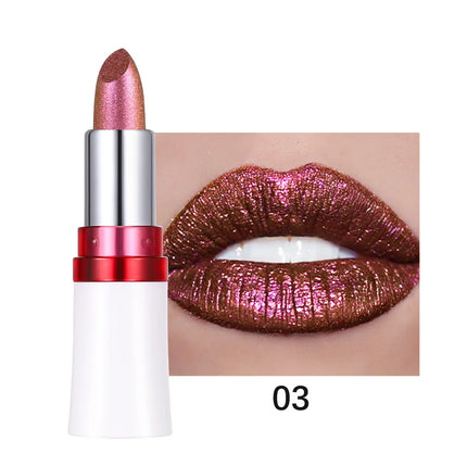 Radiation Metallic Blue Purple Chameleon Lipstick Glitter Diamond Color-Changing Green Lip Gloss Pearl Shine Charming Makeup