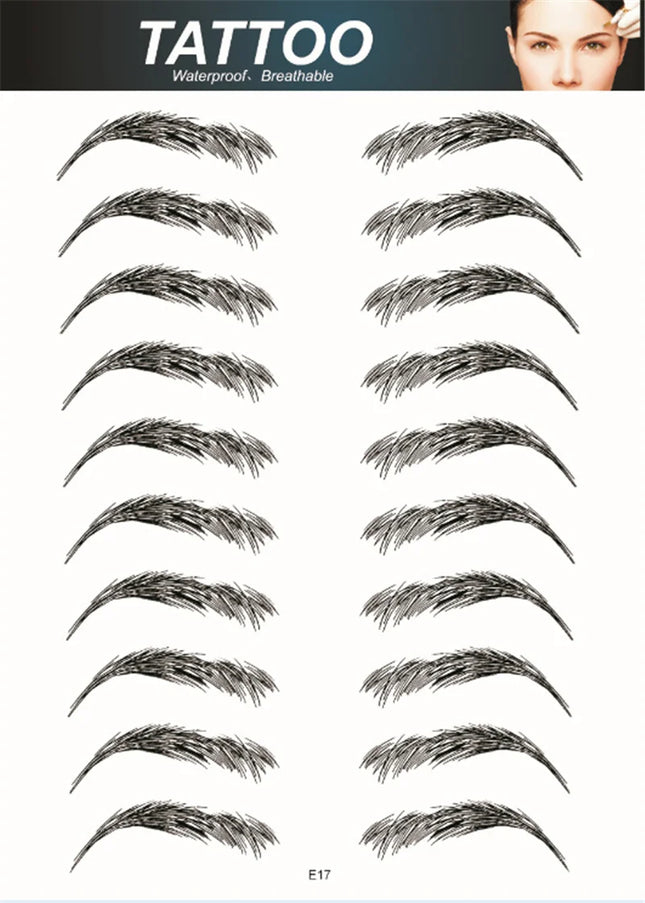 4D Hair Like Eyebrows Makeup Waterproof Eyebrow Tattoo Sticker Long Lasting Natural Fake Eyebrow Stickers Cosmetics 10 pairs 1PC