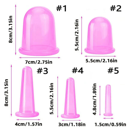 Silicone Vacuum Cupping Massage Jars Anti Cellulite Massage Facial Suction Cups Face Neck Lift Skin Scraping Guasha Anti Wrinkle
