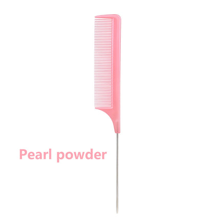 1pc Professional Pointed Tail Comb Salon Hair Styling Stainless Steel Antistatic Dyeing Hair Comb Special for Real Hair Wigs