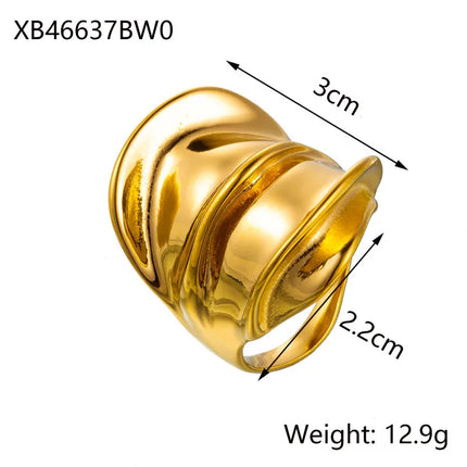 CARLIDANA Stainless Steel Silver Color Open Irregular Circle Finger Rings Titanium Steel Personalized Geometric Open Ring Women