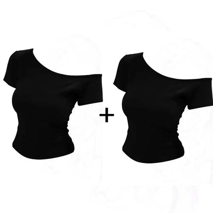 Slim Fit American Style Hot Girl Short Sleeve T-shirt 2025 Summer New Style Casual Versatile Short Length Women's Top