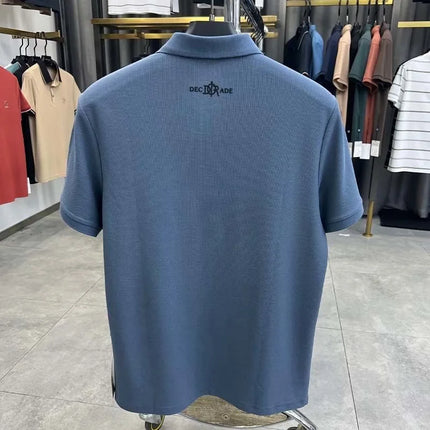 100% Pure Cotton High-End Fashionable Short Sleeve Summer New High-Quality Men's Business Casual Polo Shirt Luxury Brand T-Shirt