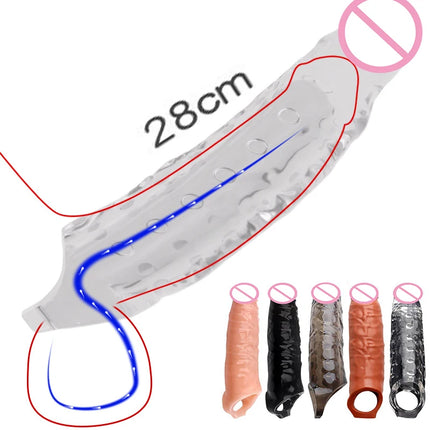 Penis Extender Delayed Ejaculation Cock Extension Dick Enlargemen Penis Ring Penis Extension Big Cock Sleeve Reusable Adults 18+