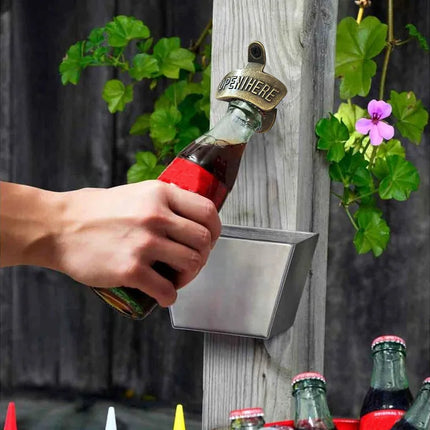 Wall-Mounted Fixed Beer Bottle Opener Corona Zinc Alloy Opener Suitable for Home Parties