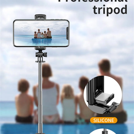 Roreta Selfie holder Tripod with Wireless Bluetooth Remote, Portables Foldable Stand for Vlog Shooting for iPhone Smartphone