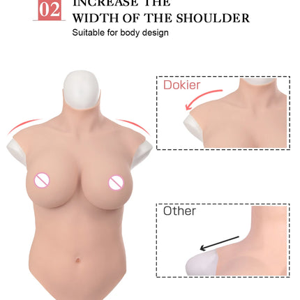Dokier No-oil Silicone Breast Forms Fake Boobs Plate Enhancer Tits Male to Shemale Transgender Drag Queen Crossdressing Cosplay