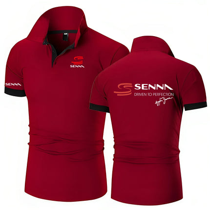 Men Polo Shirt Ayrton Senna Brazilian Formula 1 Legend Polo Shirts Graphic Oversized Breathable Streetwear TShirts S-8XL