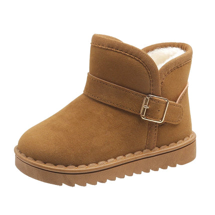 Boys Thermal Boots Kids Versatile Casual Buckle Non-slip Children Fashion Simple Non-slip Girls Snow Boots Cotton Winter Autumn