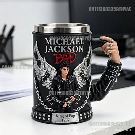 2026 Michael Jackson Beat It commemorative mug 3D relief stainless steel inner liner mug
