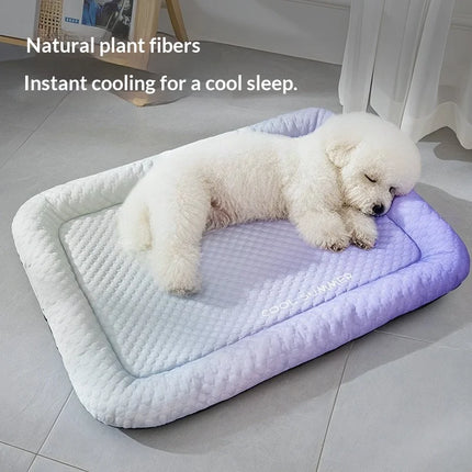 Pet Cooling Mat Foldable Breathable Dog Bed Solid Color Portable Pet Sleeping Pad for Home Outdoor Travel and Daily Use