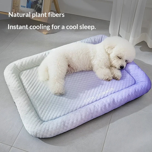 Pet Cooling Mat Foldable Breathable Dog Bed Solid Color Portable Pet Sleeping Pad for Home Outdoor Travel and Daily Use