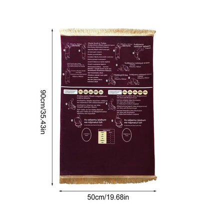 Foldable Step By Step Educational Prayer Mat Non-Slip Visual Instructions Guided Prayer Mat Portable Bilingual Guided Prayer Mat