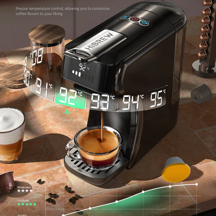 HiBREW 6in1 Capsule Coffee Machine Hot/Cold Multiple Espresso Cafetera Cappuccino Coffee Maker Dolce Gusto Nespresso Powder H1B