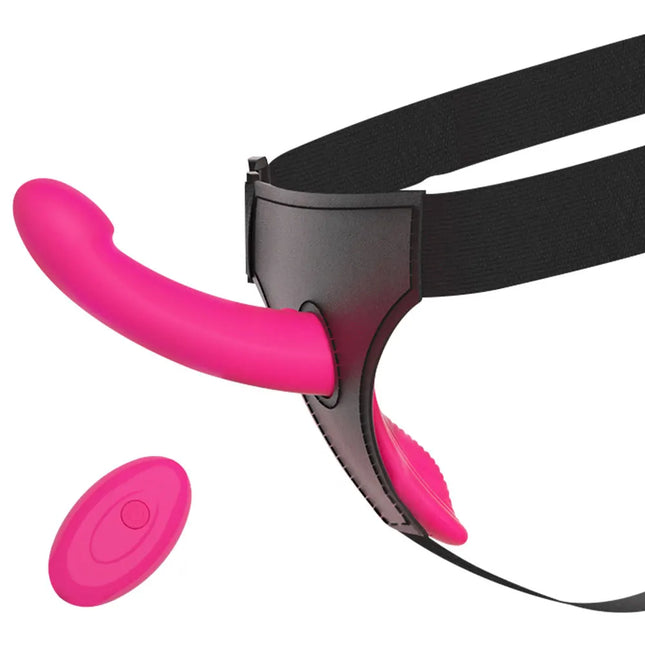 Strap-On Vibrating Dildo Adjustable Harness Vibrator with 10 Vibration Modes Wearable Harness Sex Toy for Female Couples and Lesbians