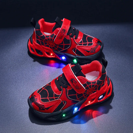 1-9-year-old boys and girls breathable mesh sneakers for spring and autumn, MGO Youngsters LED luminous motion-sensing sneakers-f