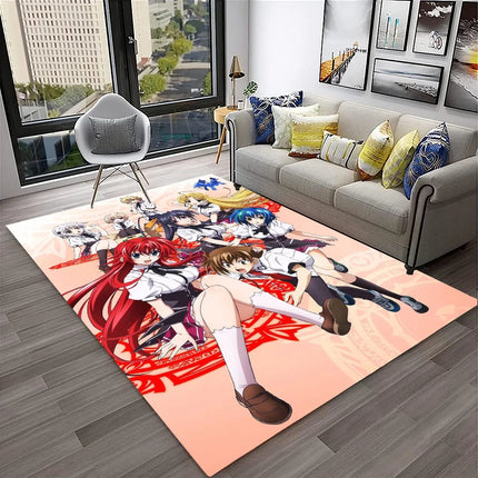 High School DxD Sexy Girl Cartoon 3D Carpet Rug for Home Living Room Bedroom Sofa Doormat Decor, Kids Area Rug Non-slip Floor Mat