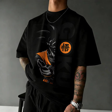 2026 New Summer Dragon Ball 40th Anniversary Wukong 100% Cotton Anime Printed T-shirt Extra Size Casual Streetwear Unisex Y2k