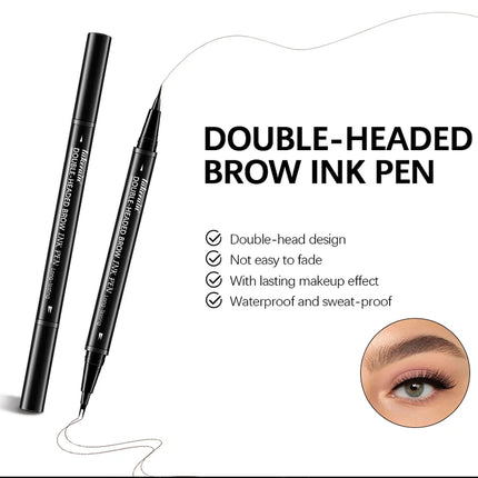 2 In 1 Eyebrow Pencil Waterproof Eye Brow Pencil Perfect Eyebrows Waterproof Makeup Brushes Eyeliner For Set Pen Brown