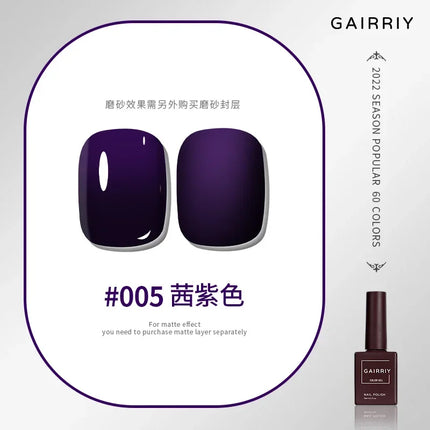 Gairriy 15ml Gel Nail Polish 60 Colors Glitter Soak Off UV LED Semi-Permanent Varnish Nail Art Salon Nail Polish Free Shipping