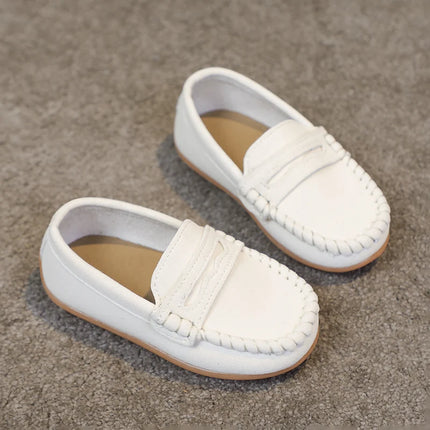 Boys Moccasins Shoes Fashion Solid Color Kids School Causal Shoes Breathable Non-slip Children Slip-on Flats Loafers Size 21-30