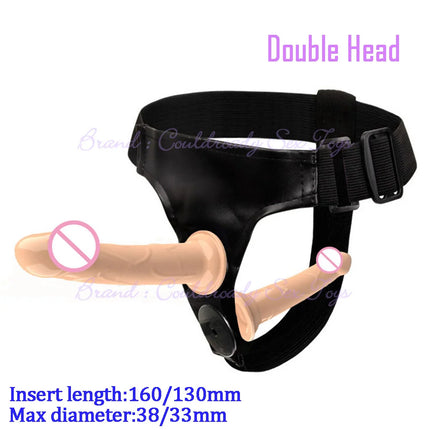 Soft Lesbian Strapon Harness Double Dildo Silicone Strap on Cock Realistic Penis Adult Sex Toys for Woman Intimate Products