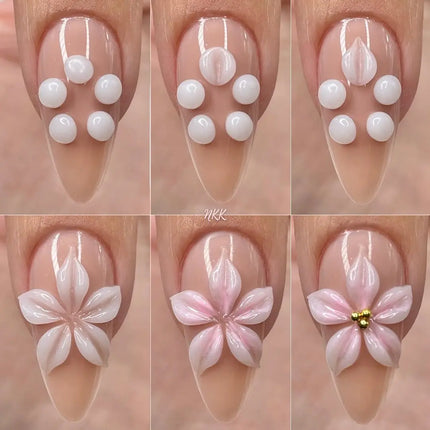 1 Jar White 3D Shaping Carving Non Stick Hand Extension Gel Nail Polish For Flower DIY Nail Art Extension Acrylic Nails Tools