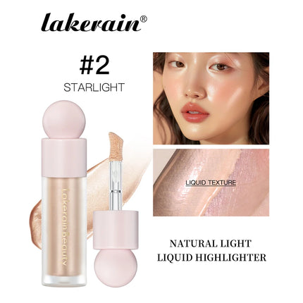 Lakerain Face Liquid Highlighter Waterproof Sweat-proof Long-lasting Golden Bronze Body Highlighter Fit&Smooth Brightening Fluid