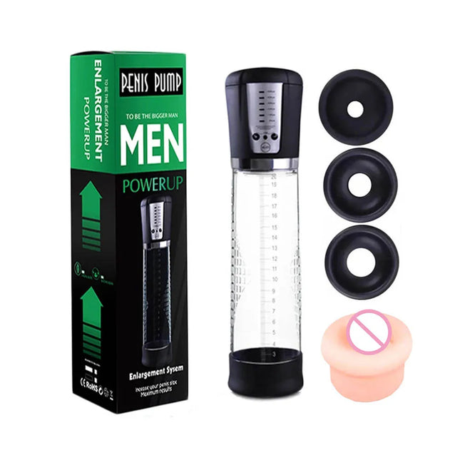Electric Penis Enlargement Vacuum Pump with 6 Suction Intensities Penis Enlargement Extend Pump Air Pressure Device Sex Toys for Men