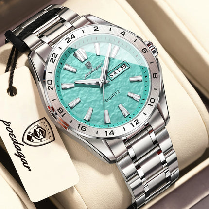 POEDAGAR Exquisite Fashion Men's Watches High Quality Waterproof Luminous Business Watch For Men Date Week Quartz Men's Wristwatch